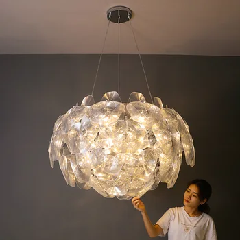 Nordic творческо осветление Проста лампа за хол Трапезария Спалня LED висулка светлина дизайнер износ светлина луксозен полилей