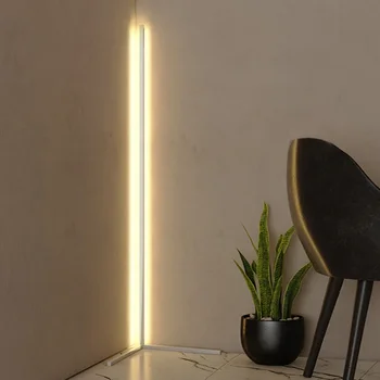 Nordic ъглова подова лампа Модерна проста LED подова светлина за хол спалня атмосфера стояща лампа вътрешно осветление декор