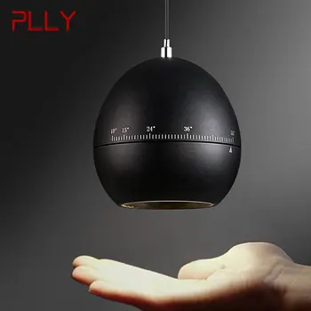 PLLY Модерна черна висяща лампа LED регулируемо фокусно разстояние Творчески дизайн Нощно шкафче висяща светлина за домашна спалня