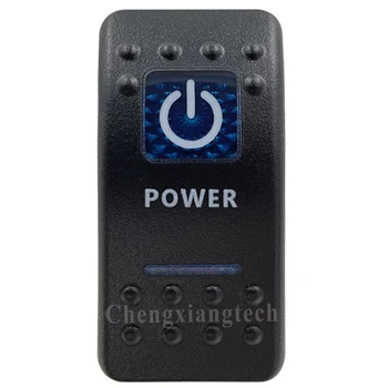 Printed Blue Rocker Switch Cap - POWER- за Carling Arb Car Boat Rocker Switch 12v 24v, Cover Only !! Няма база за превключване !!