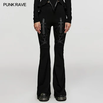 PUNK RAVE Дамски готически стил елегантен отслабване разкроени панталони пънк тъмно привличащи погледа модел панталони дамско облекло