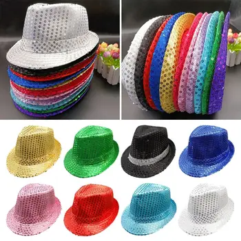 Shiny Jazz Hat Party Dance Performance Hat Cosplay for Men Women Stage