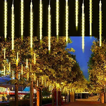 Solar LED Коледа метеор душ венец Festoon празник ивица светлина открит фея низ светлини за улична градина декорация