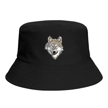 The Wolf Animal Bucket Hat For Women Men Teenager Foldable Bob Fishing Hats Panama Cap Streetwear