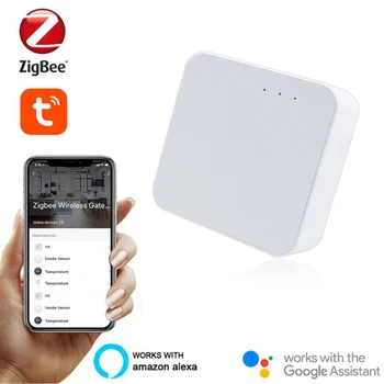 Tuya Zigbee Gateway Hub Bridge Smart Home Remote Control Zigbee устройства чрез Smart Life APP Съвместим с Alexa