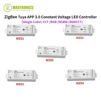 ZigBee Tuya APP 3.0 Постоянен напрежение LED контролер 12V-36VDC 24V 2CH * 5A за едноцветен CCT RGB RGBW RGBCCT LED лентови светлини