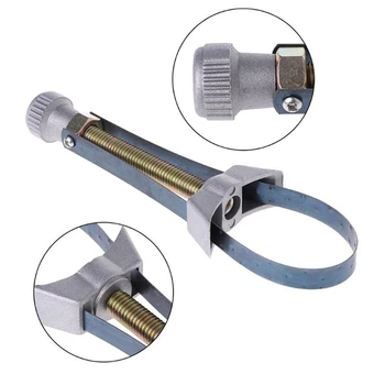 Автомобилен автомобилен маслен филтър Инструмент за отстраняване на гаечен ключ Регулируема стоманена каишка 60mm до 120mm за ръчни инструменти за ремонт на моторни превозни средства DIY