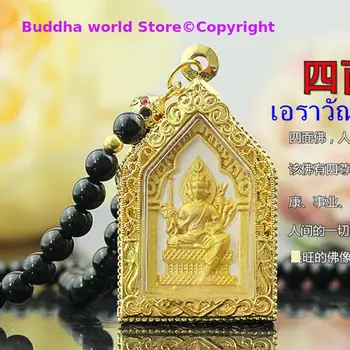Азия Тайланд будизъм храм ефикасен защита безопасно късмет здраве донесе пари SI MIAN FO Бог Буда Амулет висулка