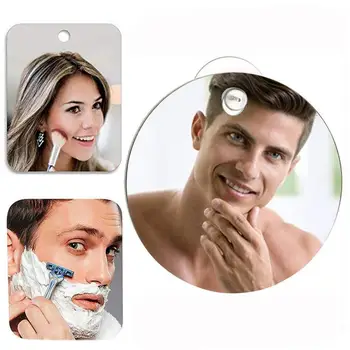 Акрилни анти мъгла душ огледало баня мъгла безплатно грим огледало тоалетна пътуване за мъж бръснене огледало стена всмукване за мъже жени