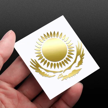 Аксесоари за кола 3D метал Знаме на Казахстан Sun Eagle значки Емблеми Телефони стикери Универсален Auto Dekoration