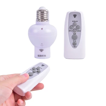 Безжично дистанционно управление Звуков светлинен сензор Държач за лампа E27 Цокъл за основи на лампата