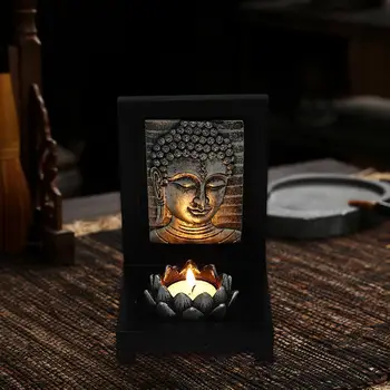 Буда лице свещник колекционерски занаят Дзен градина декор за кабинет
