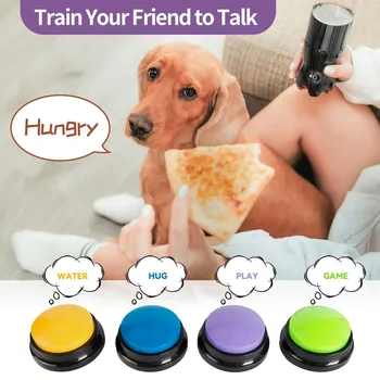 Бутон за запис на глас Бутони за кучета за комуникация Зумер за обучение на домашни любимци 30 секунди възпроизвеждане на запис Забавен подарък за учебния офис