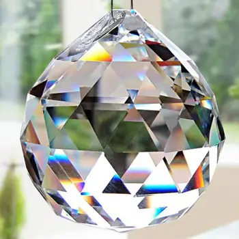 Висящи ясни фасетирани кристално осветление топка призми DIY висулка завеса полилей лампа декорация слънце ловец дъга висулка