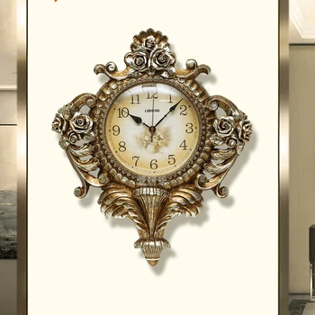 Гигантски кухненски стенен часовник Механик Всекидневна Луксозен безшумен стилен голям стенен часовник Необичаен Horloge Murale стена изкуство AB50WC