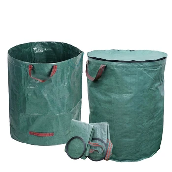 Голям капацитет градинска чанта за многократна употреба Leaf Sack Light Trash Can Сгъваема водоустойчива боклук Контейнер за събиране на отпадъци Контейнер чанта за съхранение