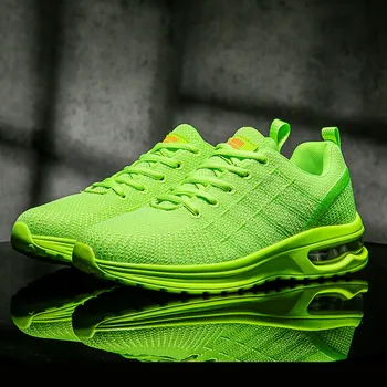 гореща продажба зелени въздушни обувки за бягане Мъже Жени Mesh дишащи спортни маратонки Мъже голям размер 46 Външни спортни обувки Мъже Треньори