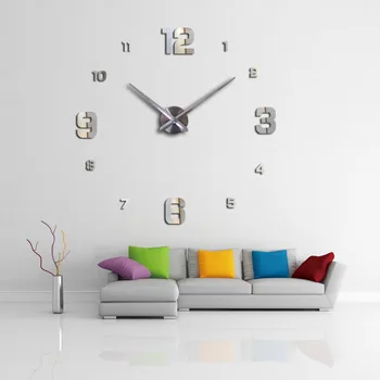 Декорация на дома Направи си сам големи стенни часовници Стикер за стена Часовници Всекидневна акрилни декоративни часовници мода часовник спалня декор