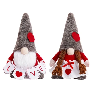 Ден на Свети Валентин декорация кукли, плюшени скандинавски кукли сватба годишнина украшение за дома декор и подарък