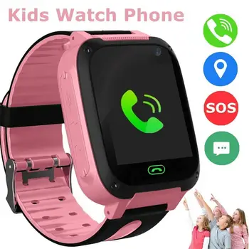 Детски смарт часовник водоустойчив сензорен екран видеокамера SIM карта повикване телефон S4 смарт часовник със светлина GPS локатор за IOS Android