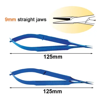 Държач за игла 9mm прави челюсти Клещи за задържане на игла Инструмент за офталмологична хирургия от титанова сплав