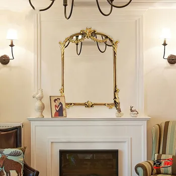 европейски стил баня грим френски стил фоайе хол стенен резбован класически огледало
