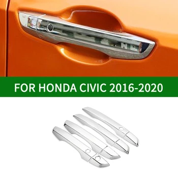 За Honda CIVIC 2016-2020 ABS Аксесоар хром сребърен автомобил Дръжка на вратата Капак Външна декорация 2017 2018 2019