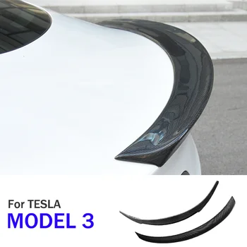 За Tesla Model 3 персонализирани въглеродни влакна стайлинг екстериорни аксесоари кола задно крило тапицерия багажника спойлер стикер