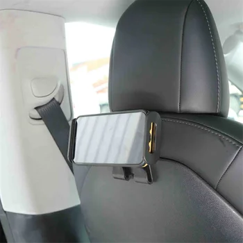 За Tesla Model Y 3 Стойка за държач за телефон на задната седалка, проста инсталация Гладки ръбове Въртящи се двустранни разтегливи