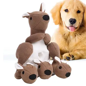 Играчки за кученца Плюшени играчки за дъвчене на кученца за обучение на зъби Играчки за кучета за малки кучета Играчки за сладки кенгура Интерактивни играчки за кучета