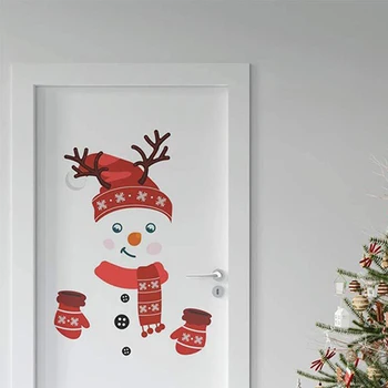 карикатура снежен човек Коледа хладилник магнити шкафове смешно стикери сладък кухня гараж ваканционен дом декор врата