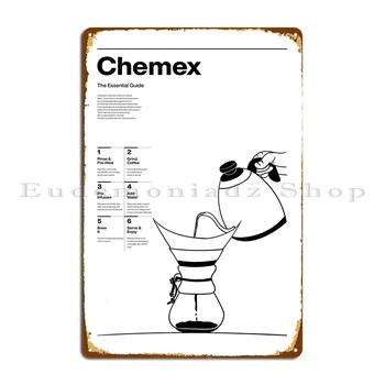 кафе Chemex бял метален знак клуб кръчма бар желязо стенопис калай знак плакат