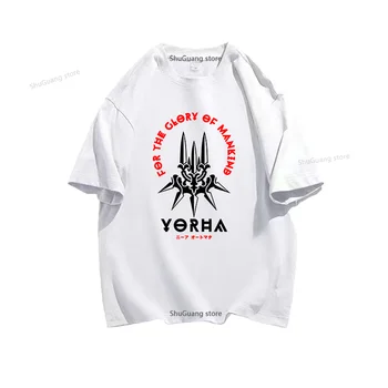 Класически игри Автомати Yorha T Shirt Print T-shirt Graphic T Shirts Streetwear Harajuku Y2k Tops Аниме дрехи Унисекс памучна тениска