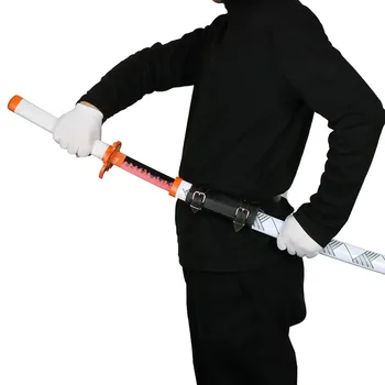 Колан меч кобур Катана за убиец на демони PU кожа талията обвивка ножница притежателя средновековна държач меч аниме подпори аксесоари
