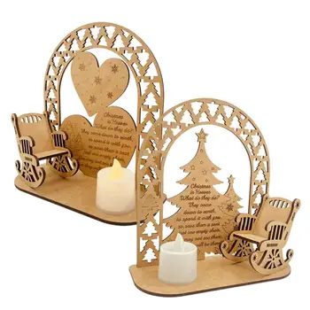 Коледа в небето свещ стол Коледа възпоменание дървени орнамент свещник весела Коледа украшение за веранда нощно легло