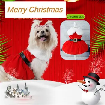 Коледа куче рокли злато кадифе плат Дядо Коледа обличане пола котка куче домашен любимец косплей рокли Коледа обличане куче доставки