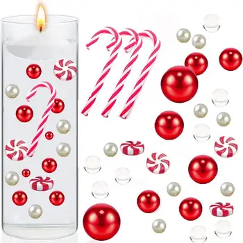 Коледна ваза пълнене перла Candyland водни гелове топчета плаващи свещи centerpiece за коледно парти декор не ваза и свещ