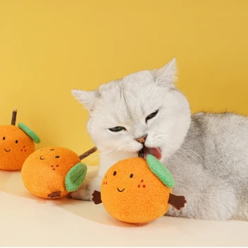 Консумативи за домашни любимци Оранжево-образни играчки за котки Смилане на зъби, шлифовъчна зъбна пръчка, Cat Mint Self -hi аксесоари за домашни любимци