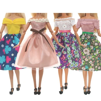 Кукла дрехи за Барби 2Set нова мода лък поли принцеса рокля подходящ за 11.8inch кукла случайни дрехи момиче подарък