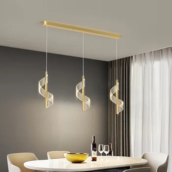 Луксозен модерен прост акрилен полилей LED черен/златен железен полилей Bedside спалня ресторант бар пътека стена лампа