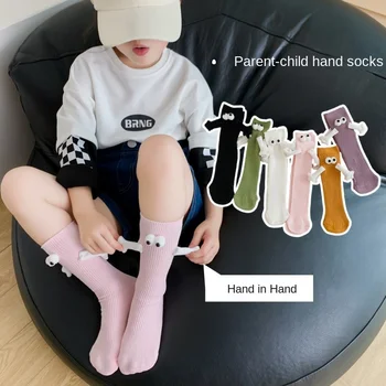 Магнитно издърпване Сладки ръчни чорапи Детски чорапи Магнитни чорапи Летни плътни цветове Midtube Tide чорапи Семейни чорапи