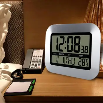 Многофункционален електрически стенен монтаж настолен календар будилник термометър