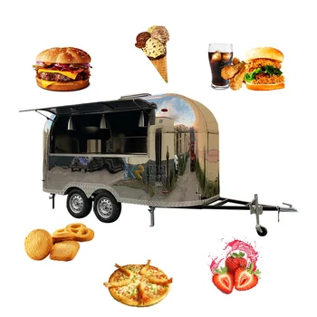 Мобилна бар станция Количка за сладолед Пица Чурос Тако Киоск Кафе Хот Дог количка Airstream храна камион ремарке с пълна кухня