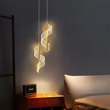 Модерна LED висулка светлина злато/черна дълга линия висяща лампа за ресторант проучване кухня офис кафе декорация на дома лукс