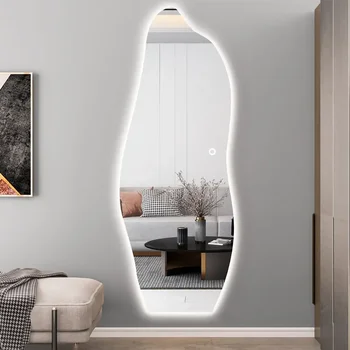 Модерна лампа огледало луксозен хол естетически творчески неправилен висящ грим огледало спалня espejo pared стена декорация