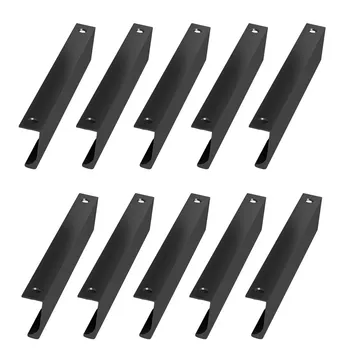 Модерни дръжки за ръбове за скринове чекмеджета 10 пакет черни пръсти дърпа за шкафове премия материал лесна настройка с винтове