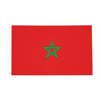 Национален флаг на Мароко Вътрешен външен банер Всички метеорологични условия Мар кралството Маро Мароканска декорация Ярък цвят 60x90 90x150cm Знаме