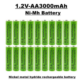 Нова AA акумулаторна батерия, 1.2V3000MAH, никел-металхидридна батерия, подходяща за дистанционни управления, играчки, часовници, радиостанции и др