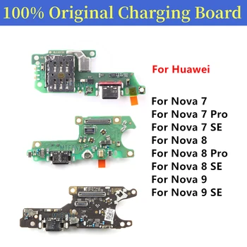 Оригинален док конектор Микро USB зарядно зарядно платка Порт Flex кабел за Huawei Nova 7 8 Pro 9 SE