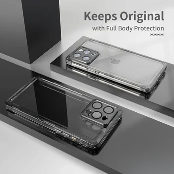 Оригинален официален прозрачен калъф за iPhone 15 Pro Max Clear Back Cover за iPhone 15 Pro Bumper Hard PC Case Full Lens Cover